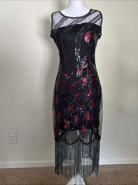 BABEYOND Coucoland 1920s
Peacock Flapper Dress for Women, M, Black, Multicolor